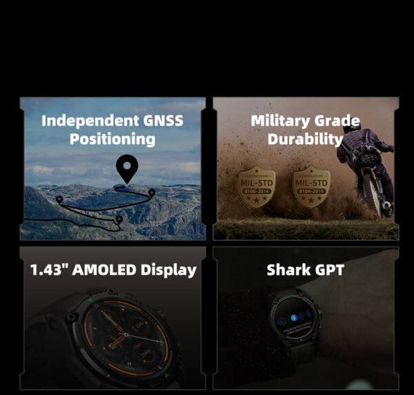 Black Shark GS3 5ATM & IP69K Waterproof AMOLED Bluetooth Calls Rugged Smart Watch - Image 2