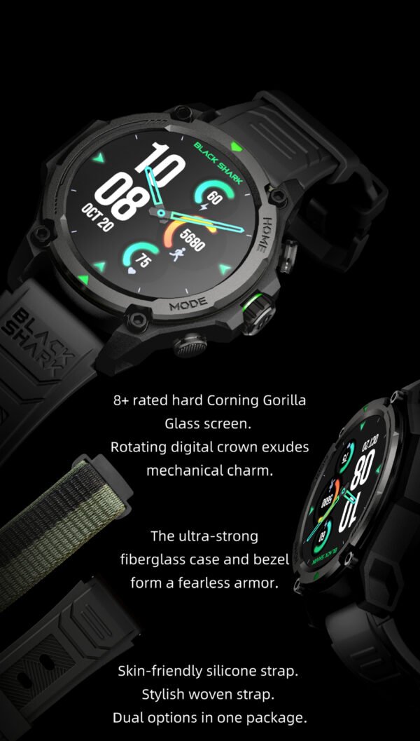 Black Shark GS3 5ATM & IP69K Waterproof AMOLED Bluetooth Calls Rugged Smart Watch - Image 7