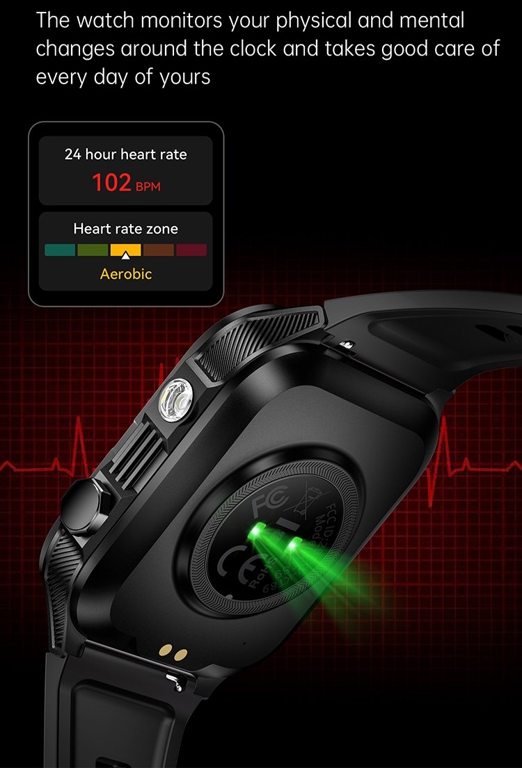 KT89 3ATM Waterproof Flashlight Bluetooth Calls Rugged Smart Watch - Image 8